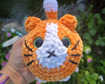 Orange Crochet Cat Loaf Plushie – Handmade Chonky Cat – Cute Amigurumi Plush – Soft Kitty Toy – Perfect Gift for Cat Lovers & Kawaii Fans