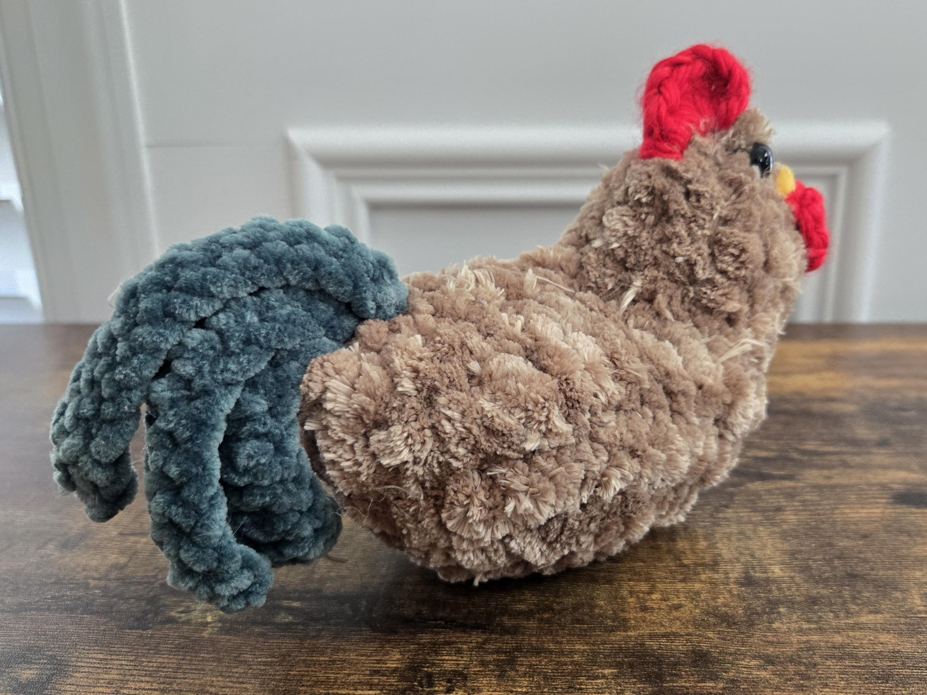 Crochet Chicken & Rooster Plushies – Handmade Farm Animal Toys – Cute Amigurumi Plush – Soft Stuffed Chicken – Great Gift for All Ages - Thumbnail 6