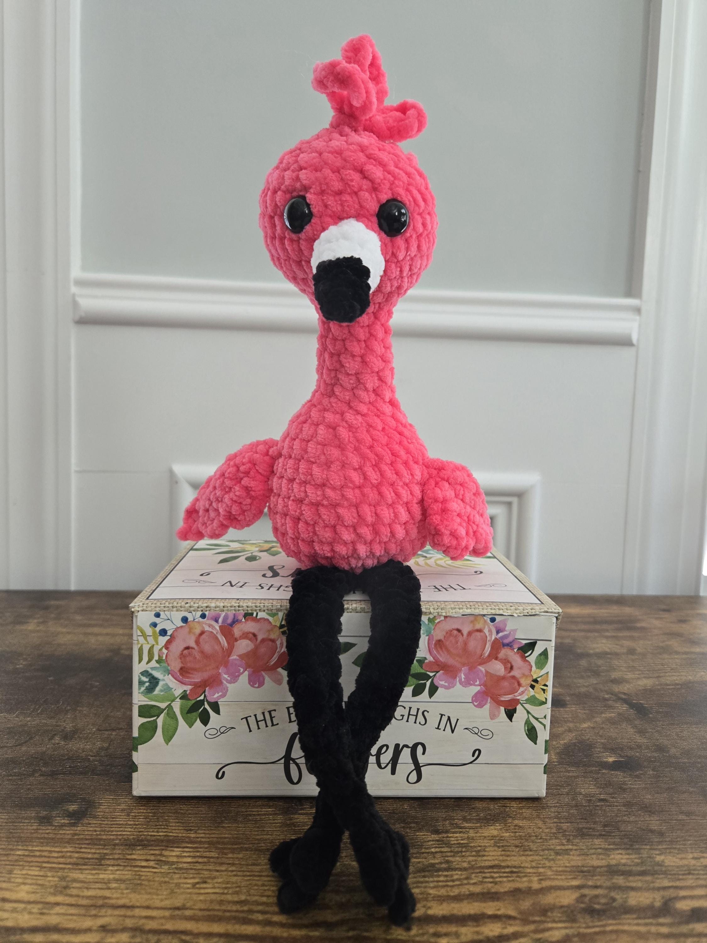 Crochet Flamingo Plush – Handmade Stuffed Flamingo – Tropical Bird Toy – Cute Animal Plushie – Flamingo Lover Gift – Soft and Squishy - Thumbnail 2