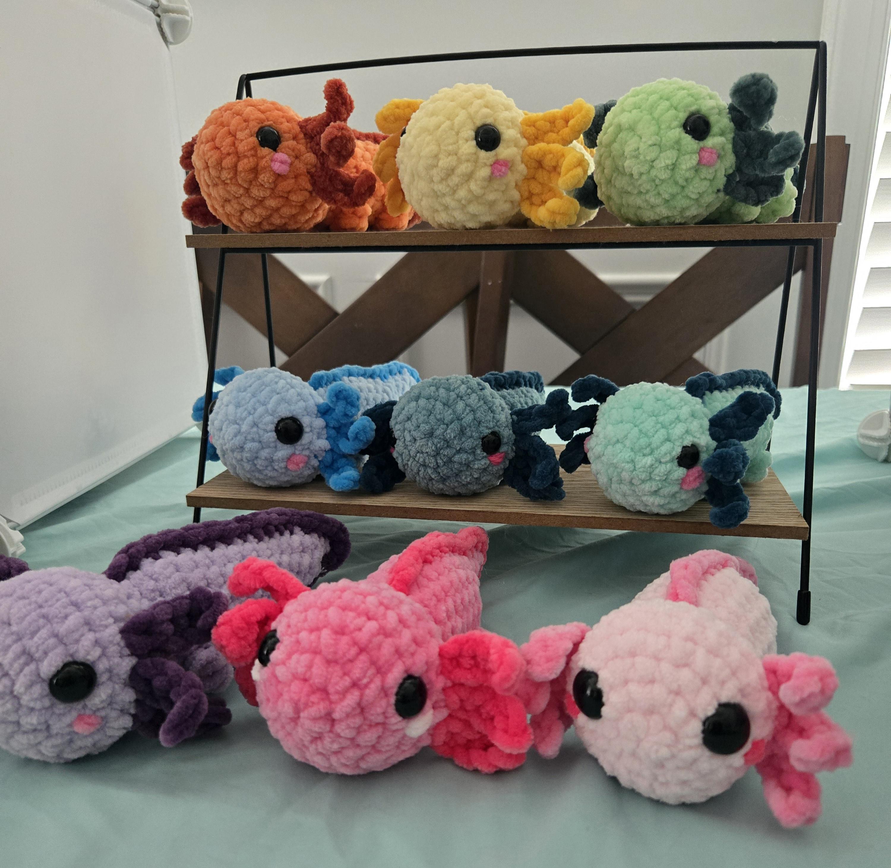Crochet Axolotl Plush – All Colors Available! – Cute Amigurumi Axolotl Toy – Perfect Gift for Kids & Animal Lovers - Handmade - Thumbnail 3