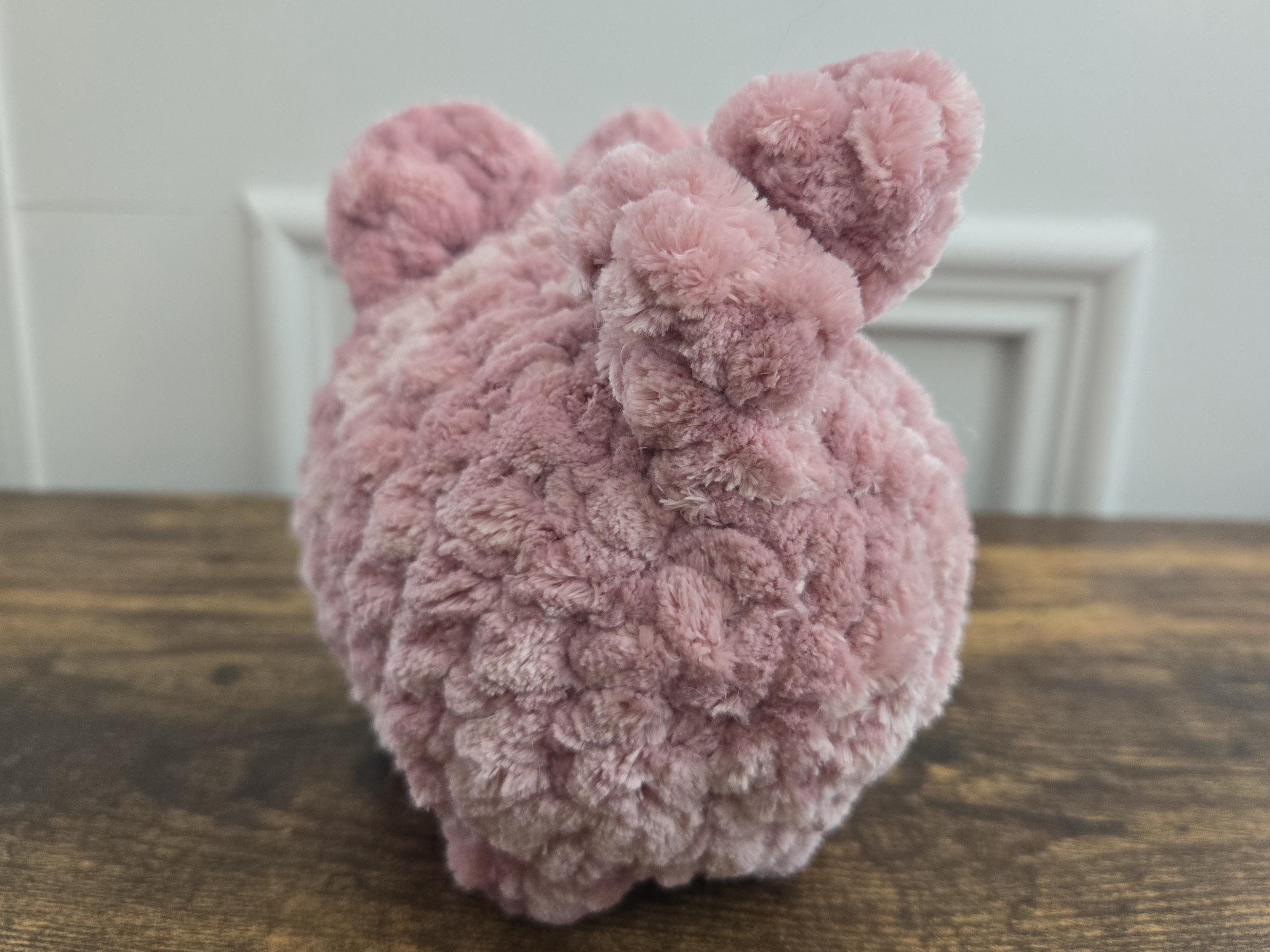 Crochet Pig Plushie – Handmade Amigurumi Pig – Soft Stuffed Animal – Cute Farm Toy – Perfect Gift for Kids & Pig Lovers - Medium Size - Thumbnail 3