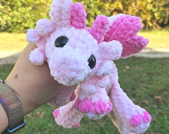 Peluche de dragón de ganchillo hecho a mano: suave peluche amigurumi, regalo de criatura fantástica