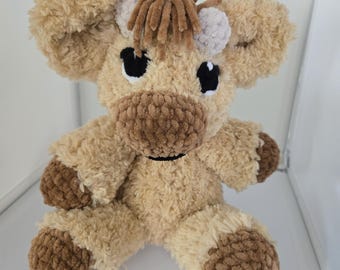 Crochet Highland Baby Cow – Adorable Farmhouse Plush Gift - Handmade