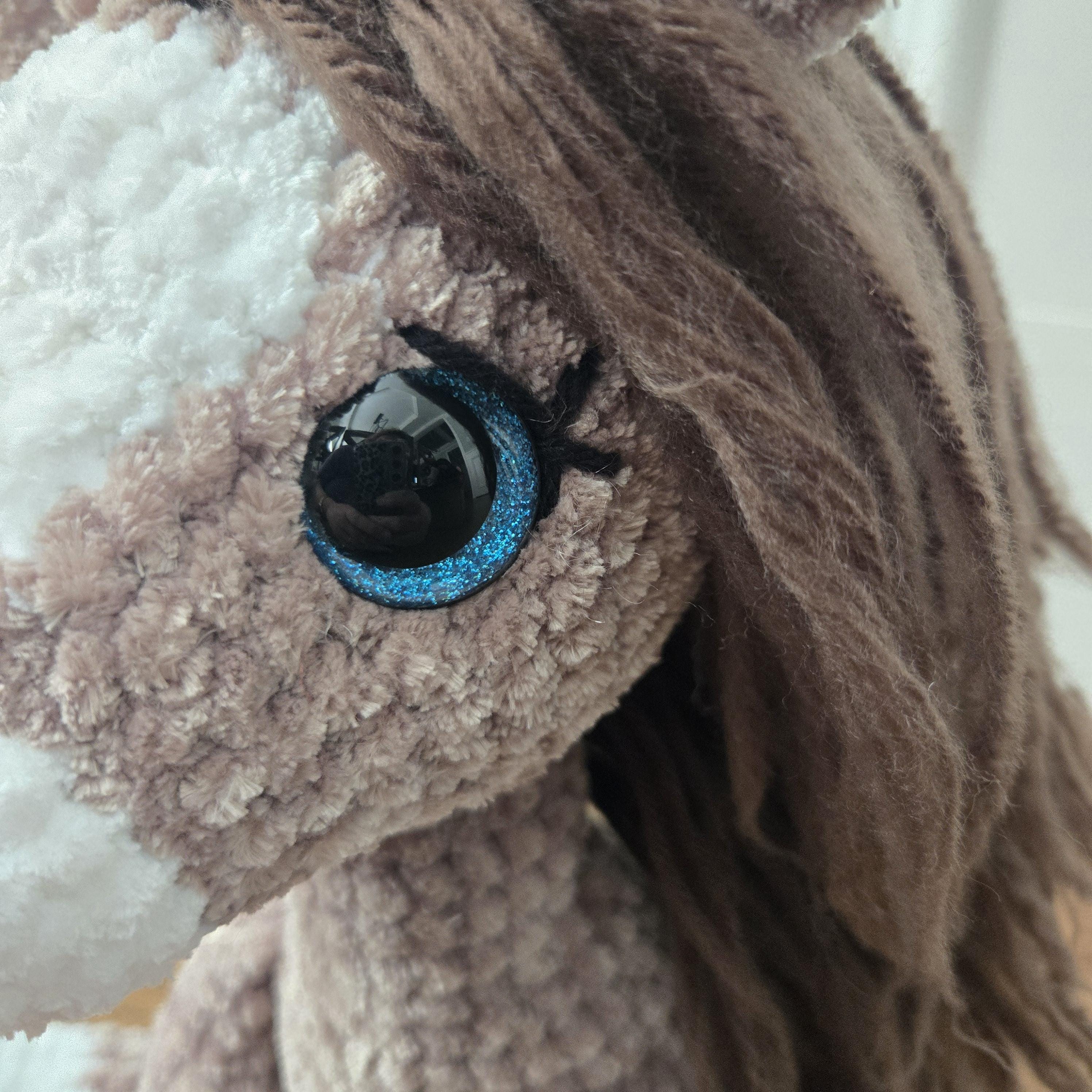 Crochet Horse Plush – Handmade Dun Horse with Dark Mane, Floppy Weighted Amigurumi, Sitting Stuffed Animal Horse Lover Gift - Thumbnail 4