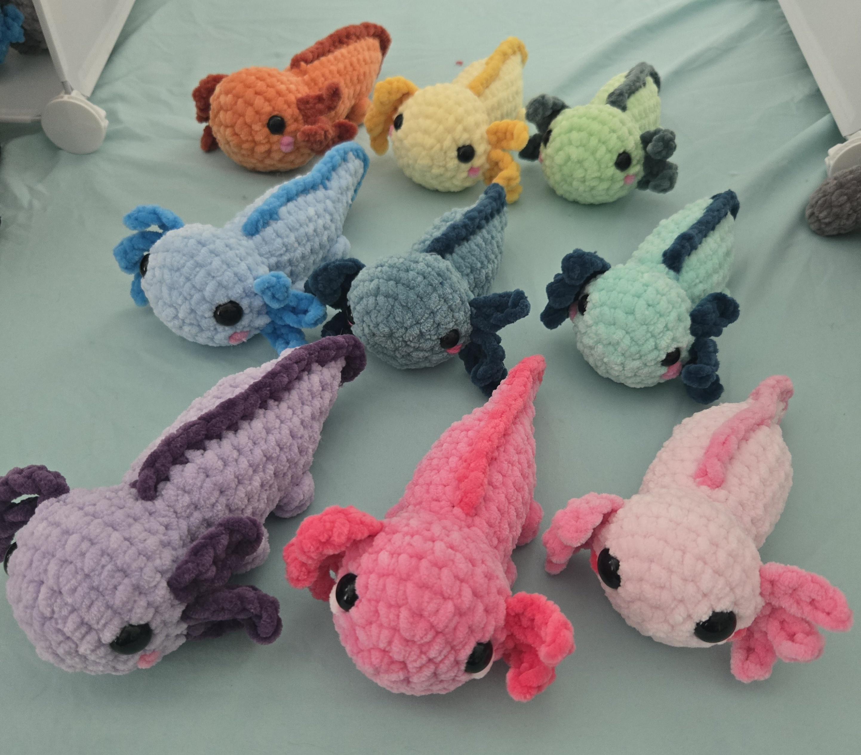 Crochet Axolotl Plush – All Colors Available! – Cute Amigurumi Axolotl Toy – Perfect Gift for Kids & Animal Lovers - Handmade - Thumbnail 4