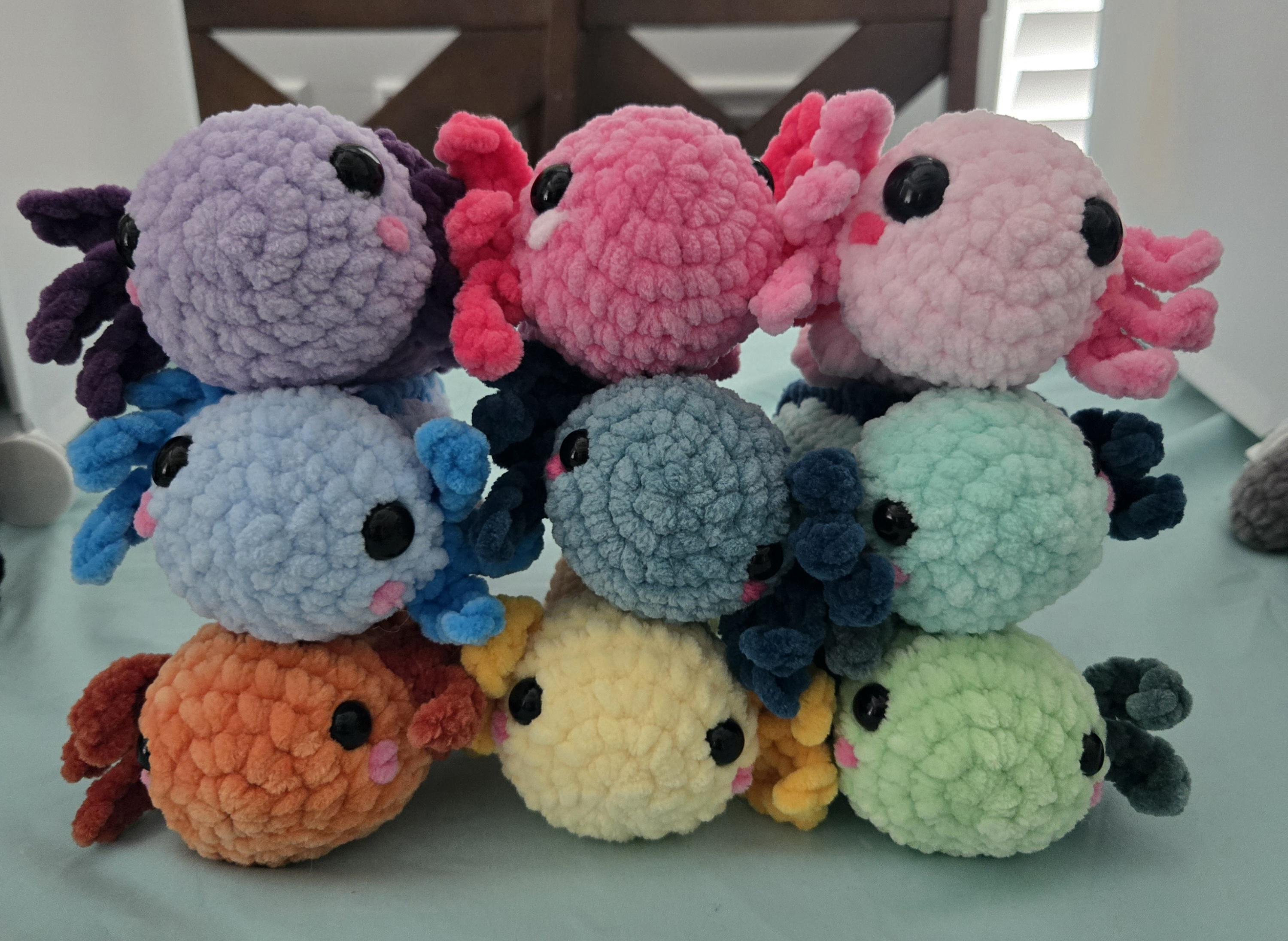 Crochet Axolotl Plush – All Colors Available! – Cute Amigurumi Axolotl Toy – Perfect Gift for Kids & Animal Lovers - Handmade - Thumbnail 2