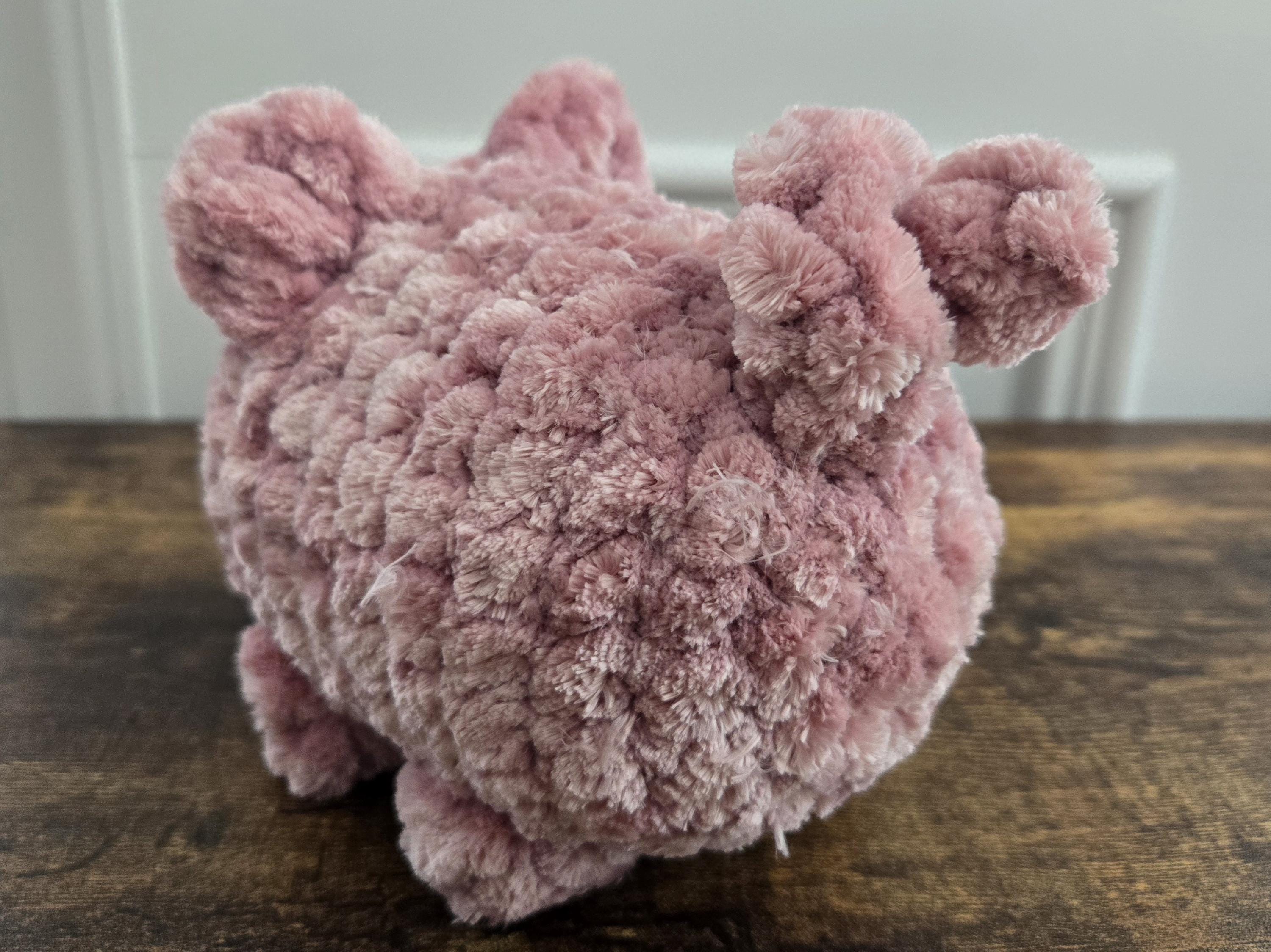 Crochet Pig Plushie – Handmade Amigurumi Pig – Soft Stuffed Animal – Cute Farm Toy – Perfect Gift for Kids & Pig Lovers - Large Size - Thumbnail 4