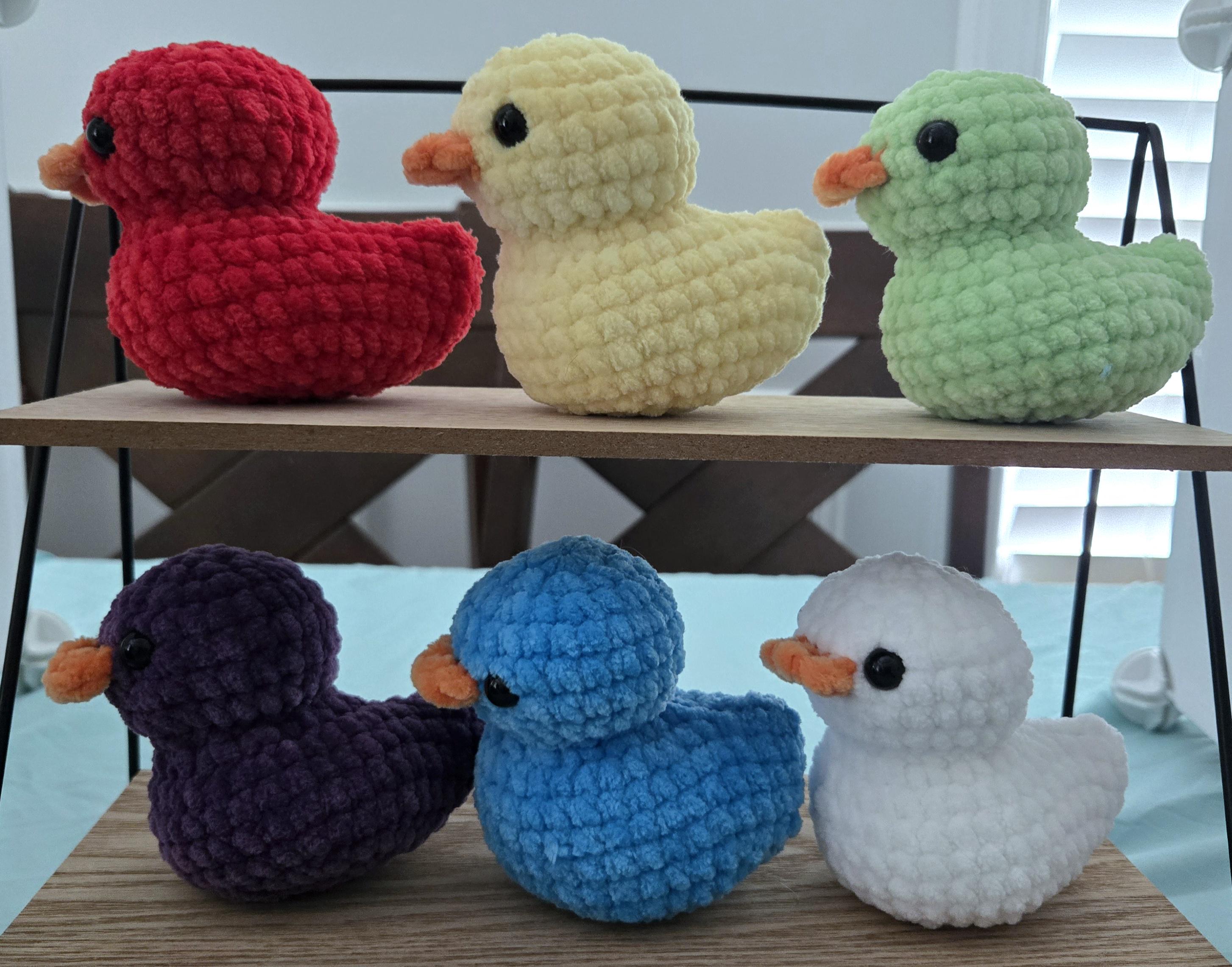 Crochet Rubber Ducky Plush – Soft Chenille Yellow Duck – Amigurumi Bath Toy – Kawaii Duck – Handmade Baby Gift – Nursery Decor – Jeep Duck - Thumbnail 2
