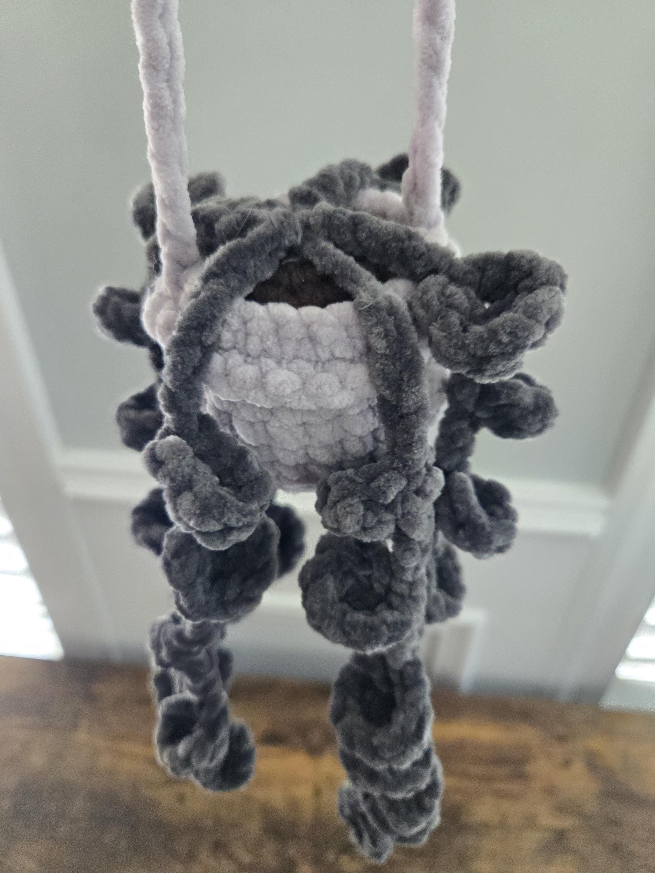 Crochet Hanging Plant Plush – Plush Houseplant – Soft Fake Plant – Kawaii Hanging Decor – Handmade Plant Toy – No Water Needed! - Chenille - Thumbnail 2