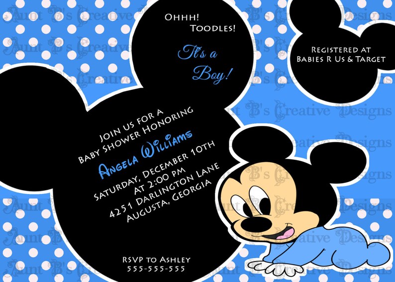 Baby Mickey Baby Shower Disney Inspired Baby Mickey Baby Etsy