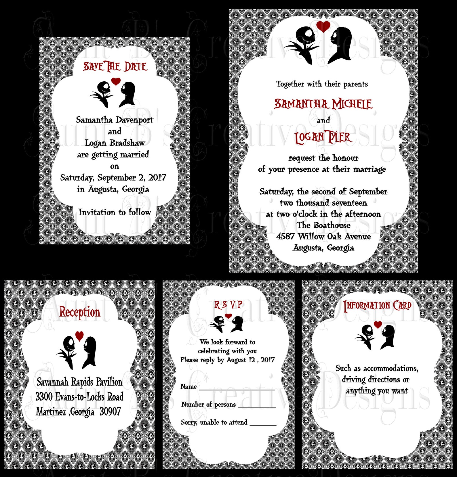 Jack and Sally Wedding Invitation set/ Nightmare Before Etsy