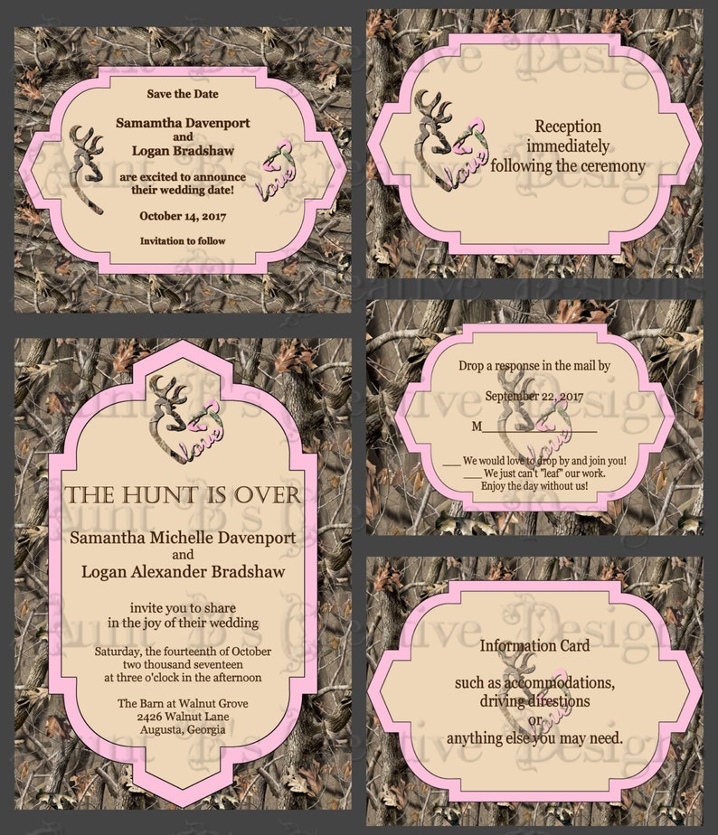 Camo The Hunt Is Over Wedding Invitation Camo Wedding Etsy