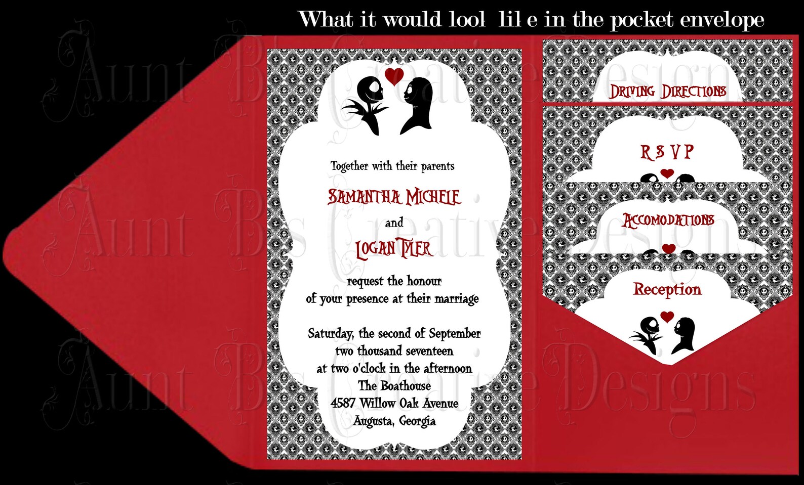 Jack and Sally Wedding Invitation set/ Nightmare Before Etsy