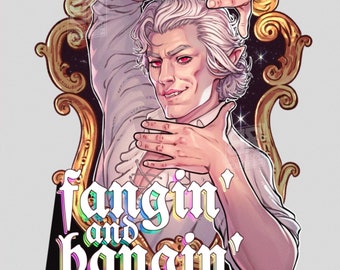 Astarion Fangin' and Bangin' - BG3 Fan Art Print