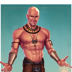 LIMITED EDITION Glitzernder, metallischer Imhotep Die Mumie - Kunstdruck Poster