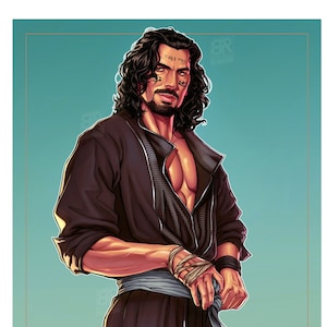 LIMITED EDITION Sparkly Metallic Ardeth Bay The Mummy  -  Art Print Oded Fehr Poster