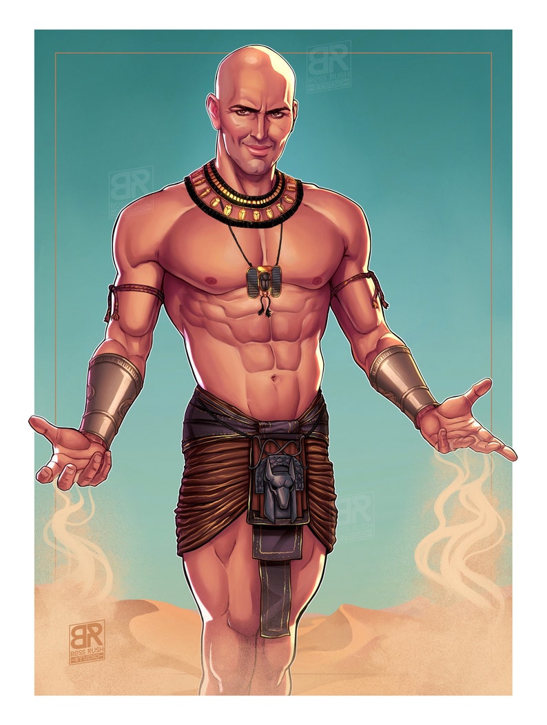 LIMITED EDITION Sparkly Metallic Imhotep The Mummy Art Print Poster image 1