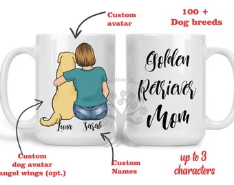 Golden Retriever Mug, Dog Mom Mug, Golden Retriever Gifts, Golden Retriever Mom Gift, Personalized dog mug, Custom dog mug, gifts for her