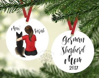 German Shepherd Mom, Custom Ornament, German Shepherd Gift, German Shepherd Ornament, Personalized German Shepherd Ornament, GSD Ornament