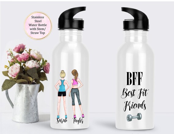 Gym Bottle Gym Water Bottle Personalized Best Friends Bottle Workout Water Bottle Best Fit Friends Gift For Best Friend Bff Gift