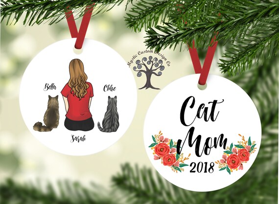 Cat Mom Cat Mama Wood Engraved Ornament