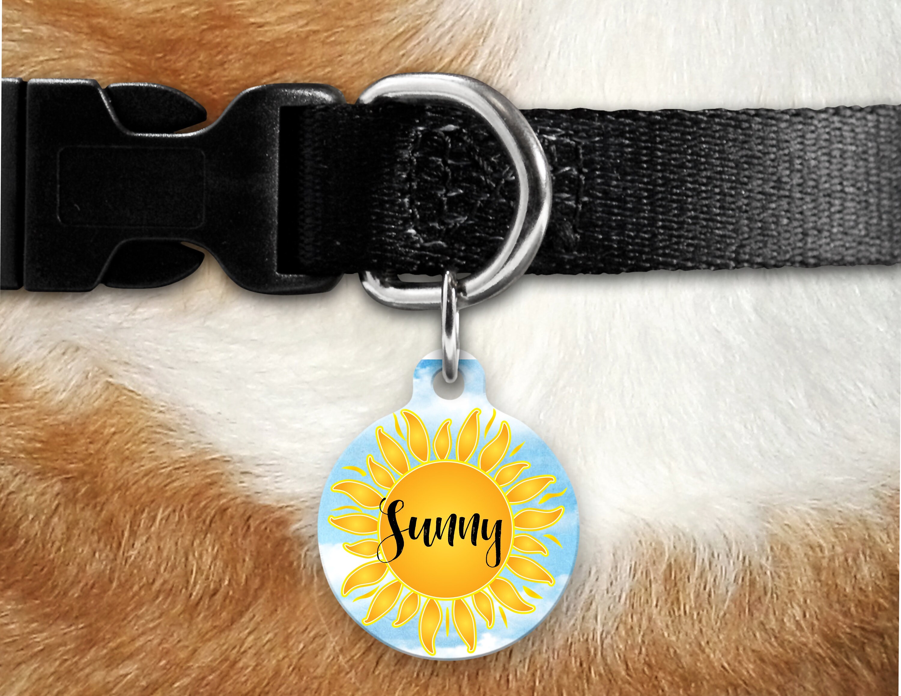 Sunny Dog Tag Dog Tag For dogs Custom Pet ID Tag Sun dog Etsy