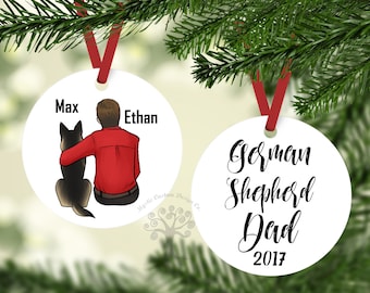 German Shepherd Dad, Custom Ornament, German Shepherd Gift, German Shepherd Ornament, Personalized German Shepherd Ornament, GSD Ornament