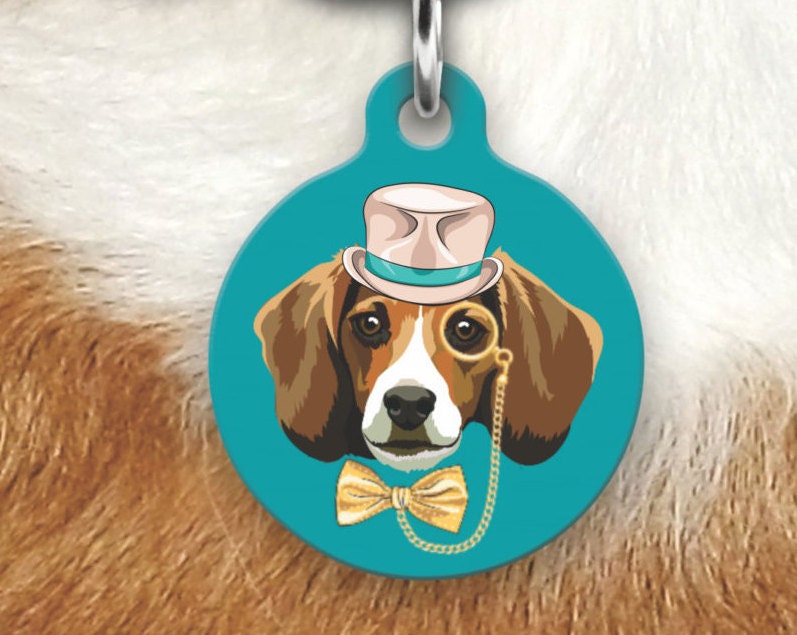 Beagle Pet Tag Beagle Pet ID Tag Beagle Dog Tag Dog Tag for Etsy