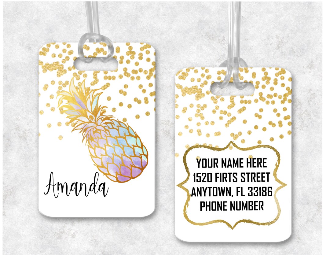 Pineapple Luggage Tag Bag Tags Gym Bag Luggage Tags Etsy