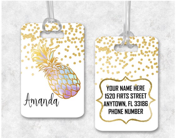 girly luggage tags