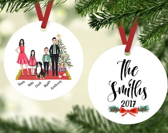 Custom Family Ornament, Bernese Mountain Dog Ornament, Personalized Christmas Ornament, Bernese Gift, Bernese Ornament, Bernese Lover gift