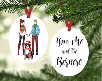 You, me and the Bernese Ornament, Bernese Mountain dog Gift, Bernese Ornament, Gift For Bernese lover, Bernese Mountain Dog Ornament
