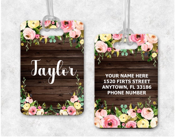 girly luggage tags