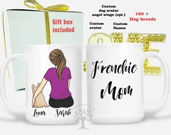 Personalized French Bulldog Mug, Custom Dog Mom, Dog Lover Gift, Gift For French Bulldog Mom, customizable mug