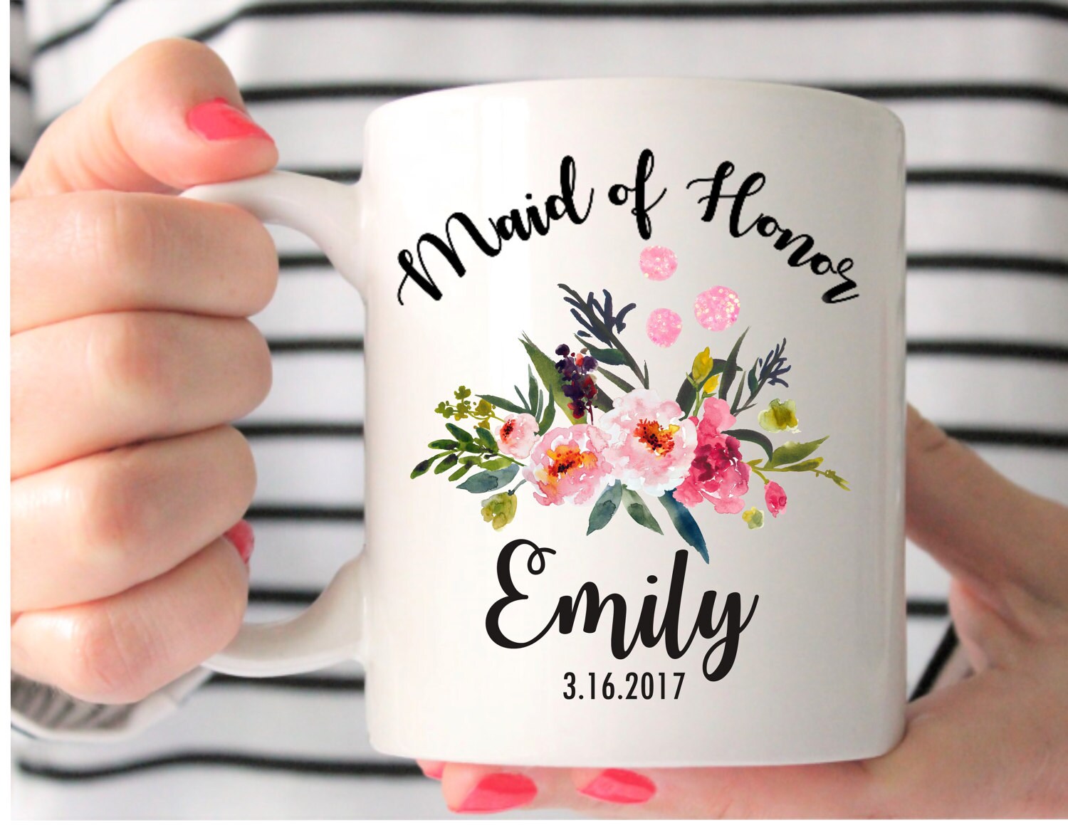 Maid of Honor Mug Custom Wedding Mug Maid of Honor Gift Etsy