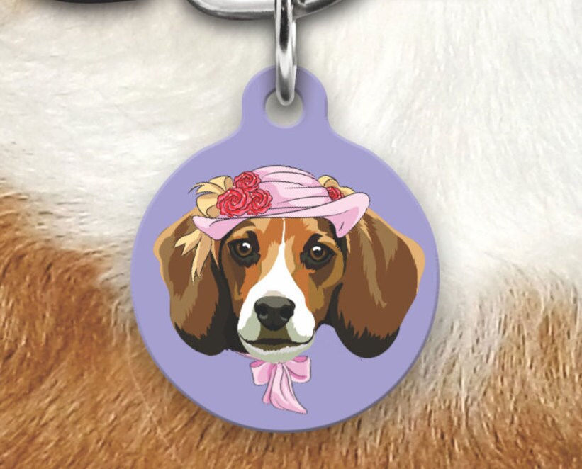 Beagle Pet Tag Beagle Pet ID Tag Beagle Dog Tag Dog Tag for Etsy