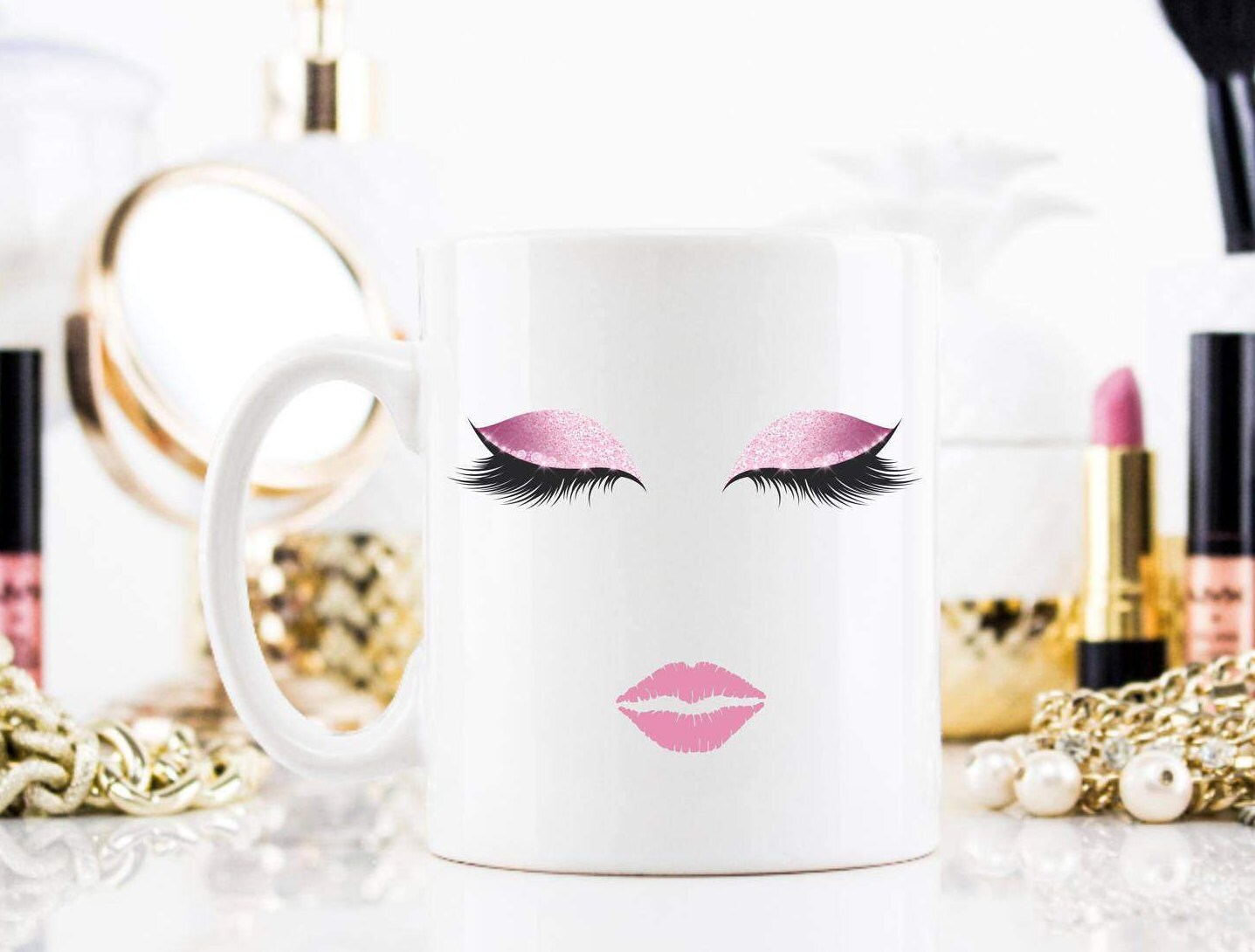 Eyelash Mug Lashes Makeup Mug Gift for Her Girly Mugs Etsy