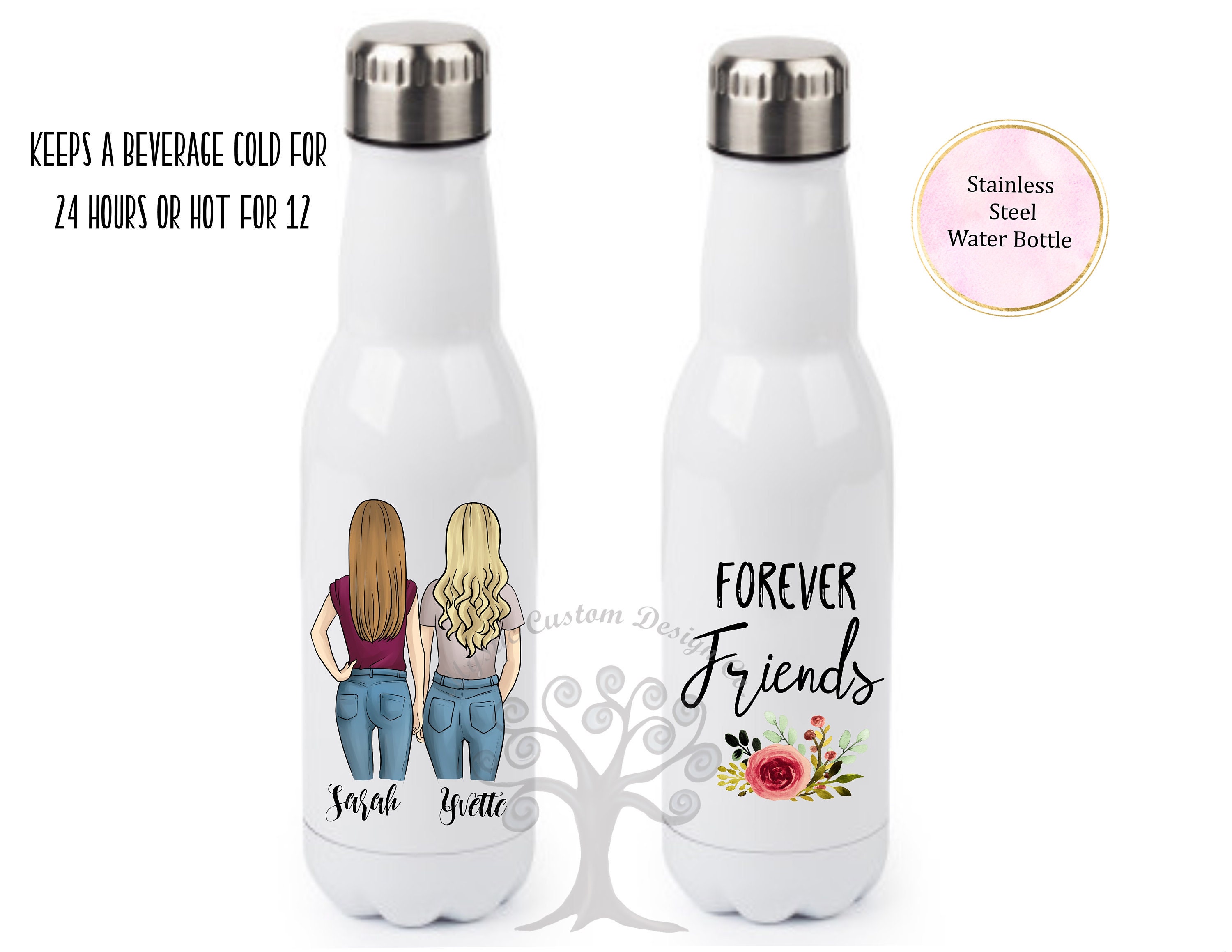 Personalized Water bottle Best Friends Water Bottle BFF Etsy