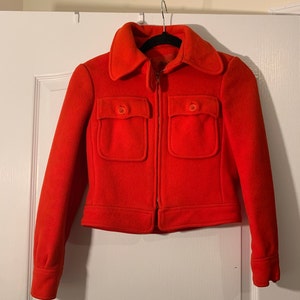 Calvin Klein red mod wool cropped jacket