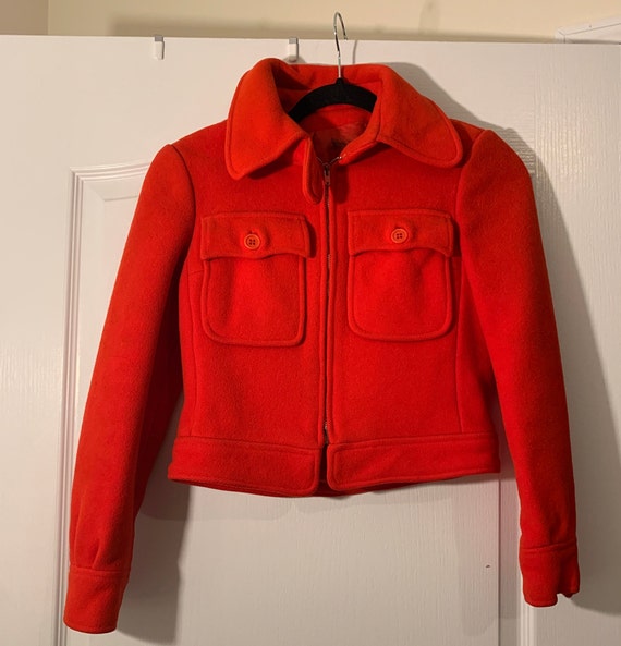 Calvin Klein red mod wool cropped jacket