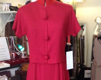 1960s Best and Co Red Suit