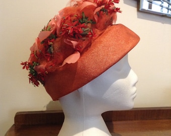 Vintage 1960s Floral Hat By Webron