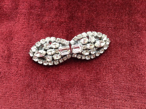 Vintage Rhinestone Double Clip Brooch - Etsy