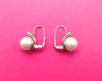 Rhinestone and Faux Pearl Earrings