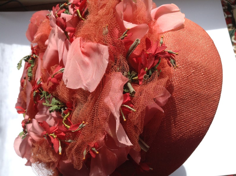 Vintage 1960s Floral Hat By Webron image 2