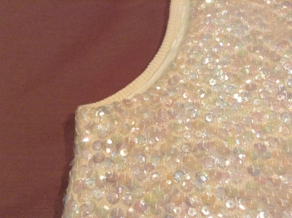 Vintage 1950s 1960s Sequin and Rhinestone Top - image 7