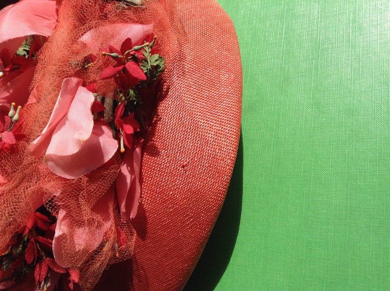 Vintage 1960s Floral Hat By Webron image 8