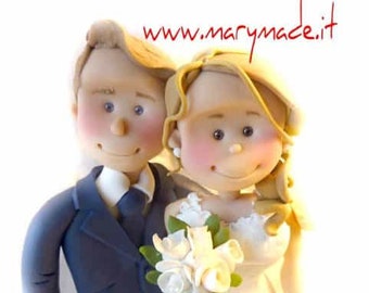 Wedding Cake Topper, Blond Bride and Groom | Cake Topper sposi biondi