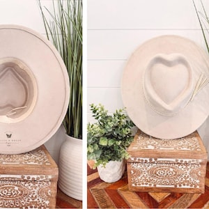 Heart Hat Blank with Logo Engraving, Heart Crown Blank Hat for Burning, Hat Pyrography, Heart Wide Brim Hat, Vegan Suede Hat for Engraving