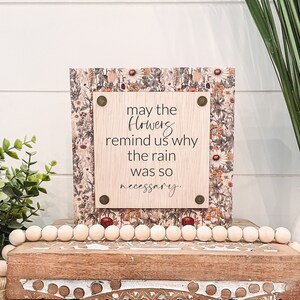 Wildflowers Wooden Sign, Unique Wall Decor, Inspirational Quote Sogn, Tiered Tray Sign, Floral Home Decor, Wildflower Quote Sign